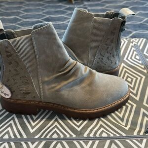 Blowfish Vegan Textured Gray Ankle Boots